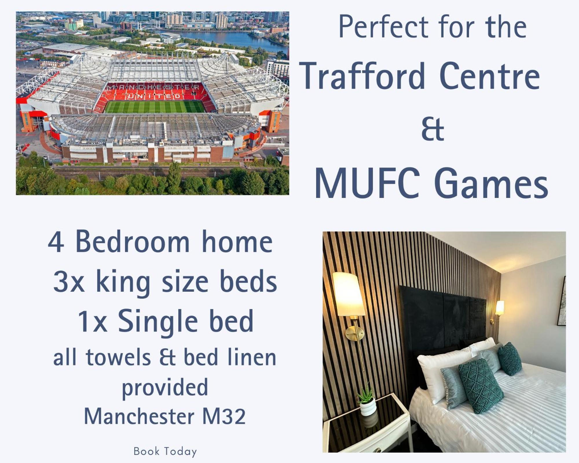 Waterside Mufc & Trafford Centre Townhouse 4 Bedroom Free Parking Manchester Exterior photo